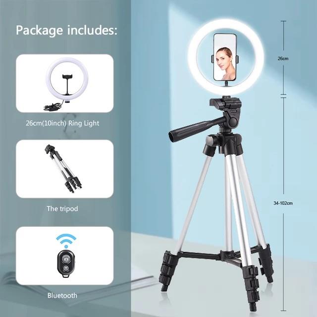 Led Selfie Ring Light Lamp With Tripod