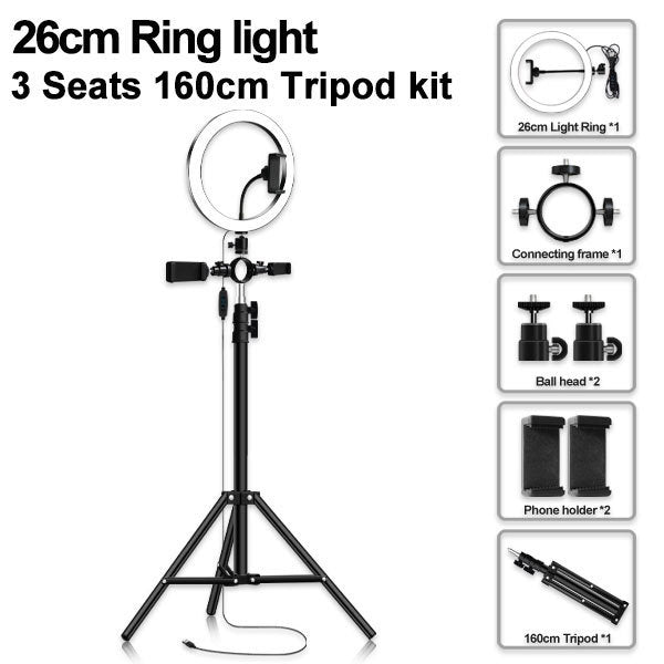 Led Tripod Multi-position Ring Light