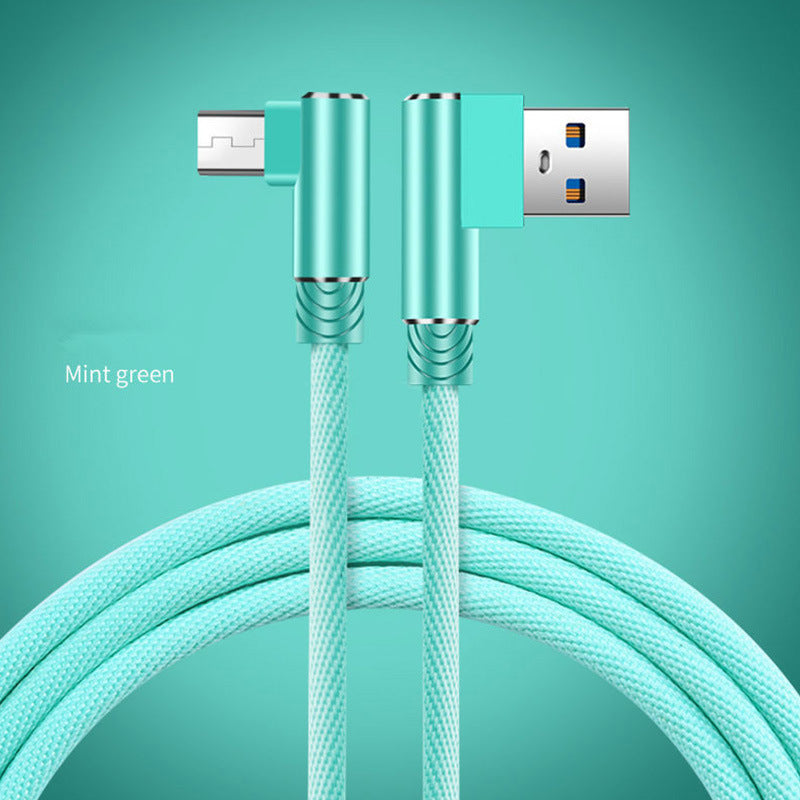 Double Elbow Mobile Fast Charging Cable
