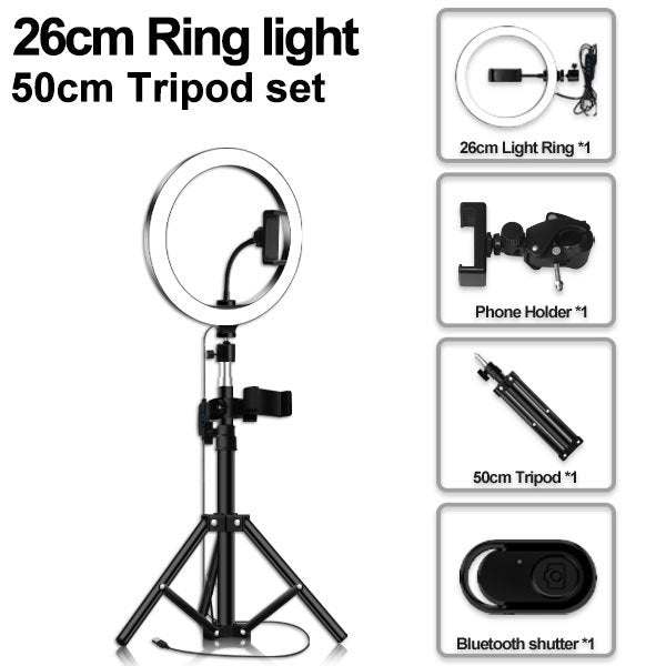 Floor-Standing Portable Tripod Ring Light