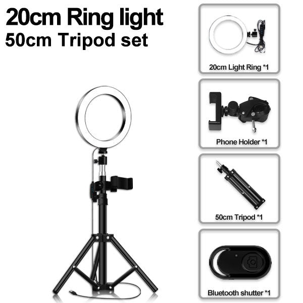 Floor-Standing Portable Tripod Ring Light