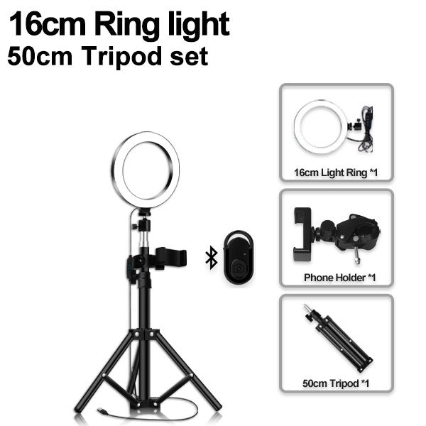 Floor-Standing Portable Tripod Ring Light