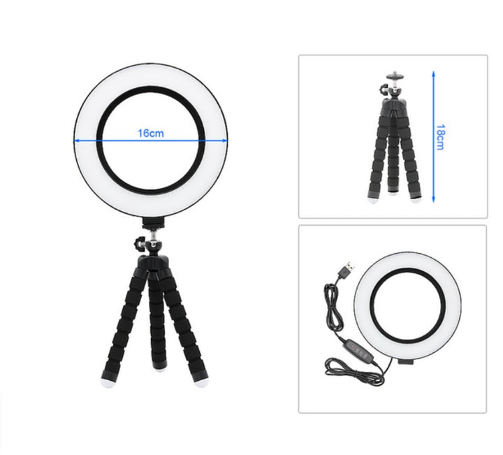 Fill LED Ring Light Octopus Tripod