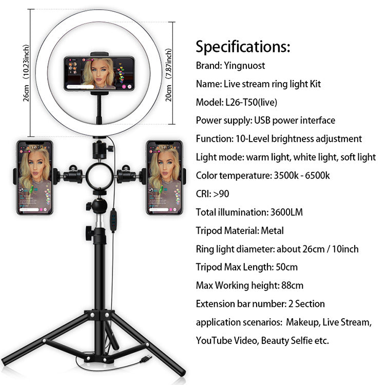 Led Tripod Multi-position Ring Light