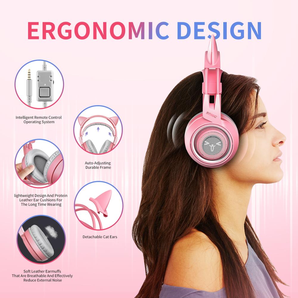 Girl Cat Ear Gaming Headphones