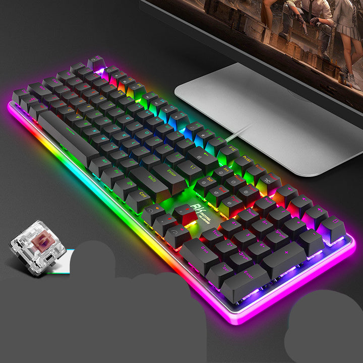Black green desktop gaming keyboard