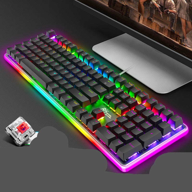 Black green desktop gaming keyboard