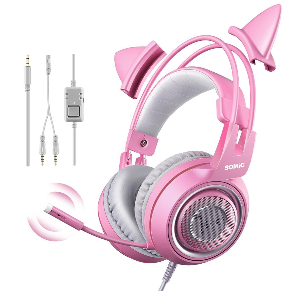 Girl Cat Ear Gaming Headphones