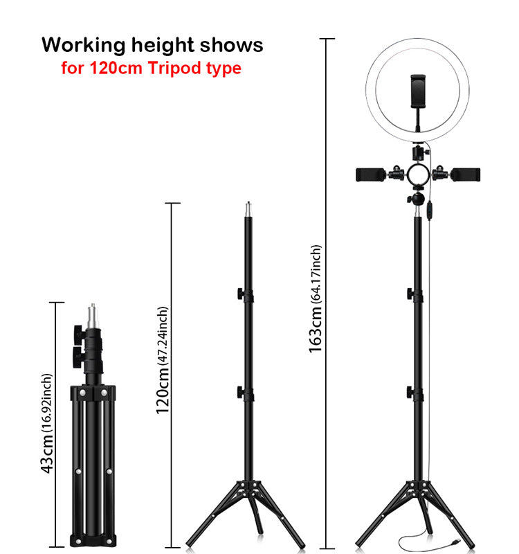 Led Tripod Multi-position Ring Light