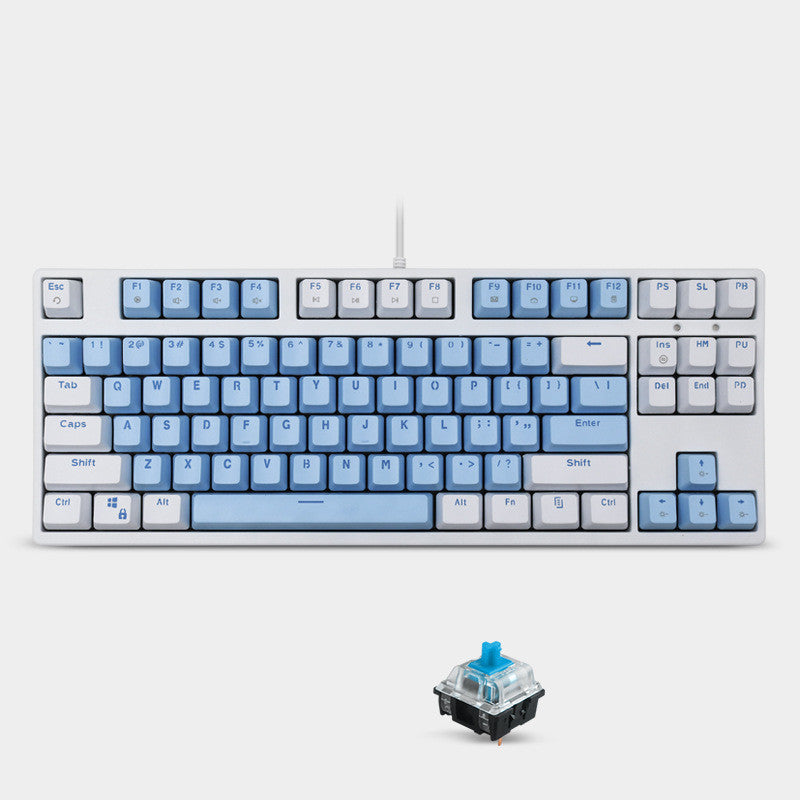 Light Blue Cyan Axis Gaming Keyboard