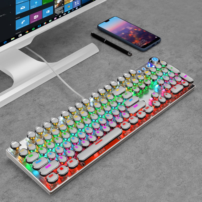 104-key Punk Green Axis Wired Gaming Keyboard