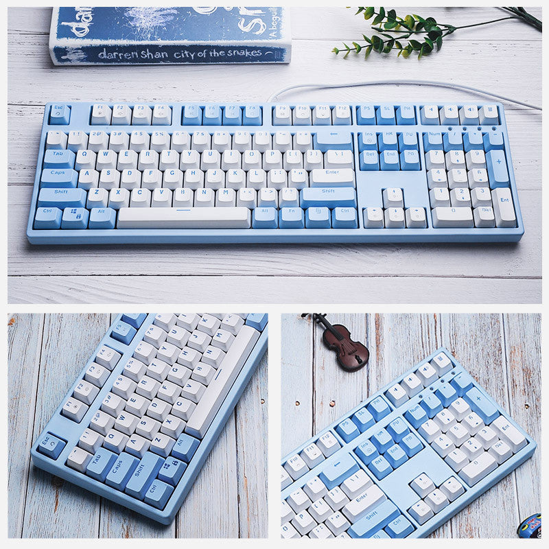 Light Blue Cyan Axis Gaming Keyboard