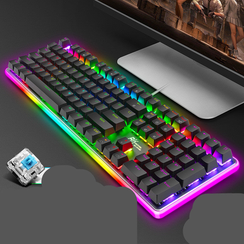 Black green desktop gaming keyboard