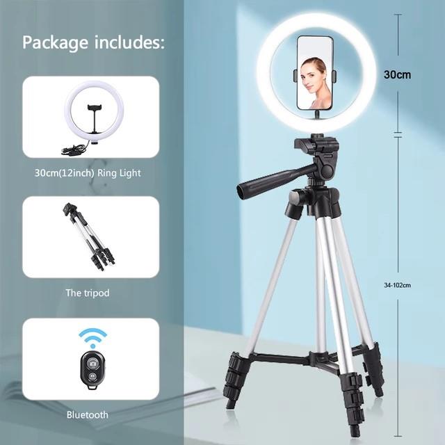 Led Selfie Ring Light Lamp With Tripod