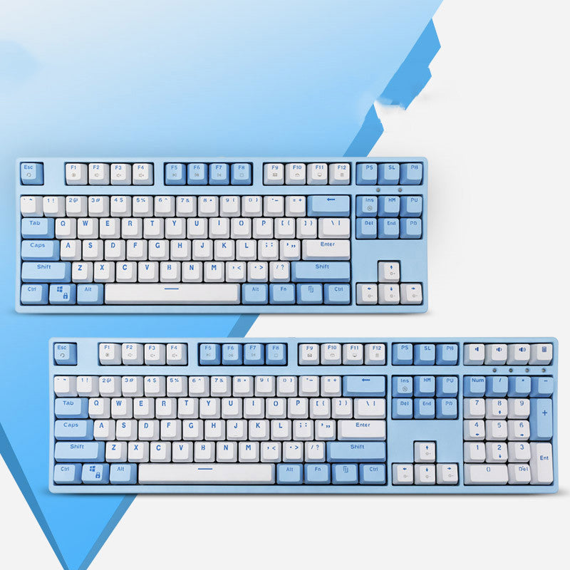 Light Blue Cyan Axis Gaming Keyboard