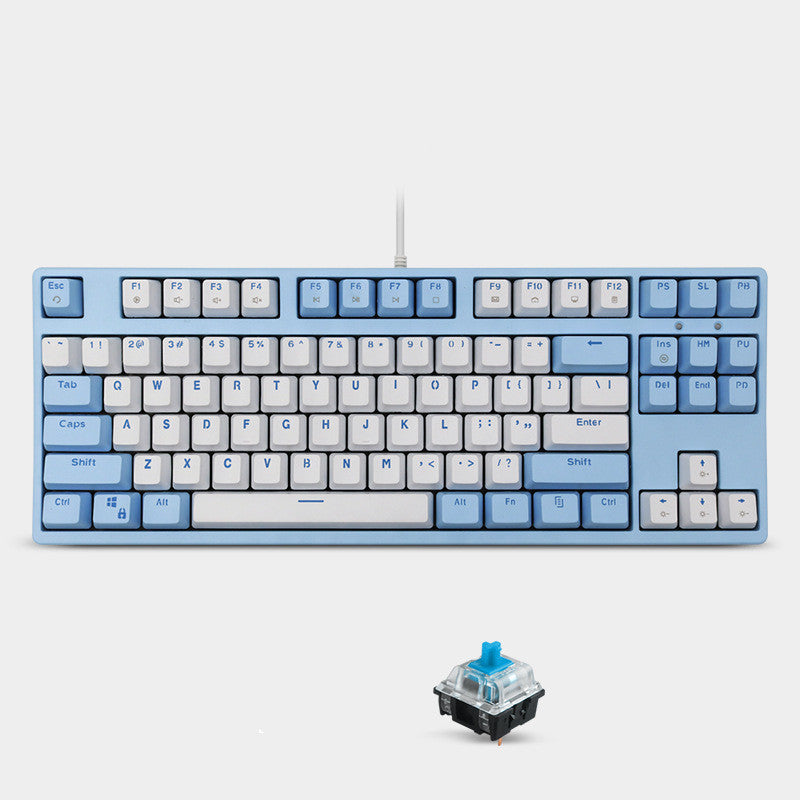 Light Blue Cyan Axis Gaming Keyboard