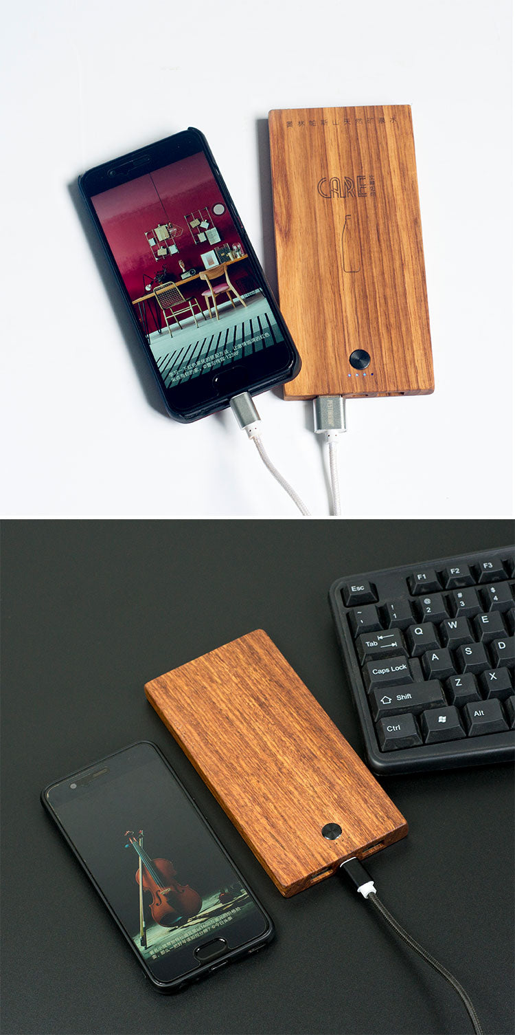 Wooden Handicraft Phone Fast Charge Power Bank