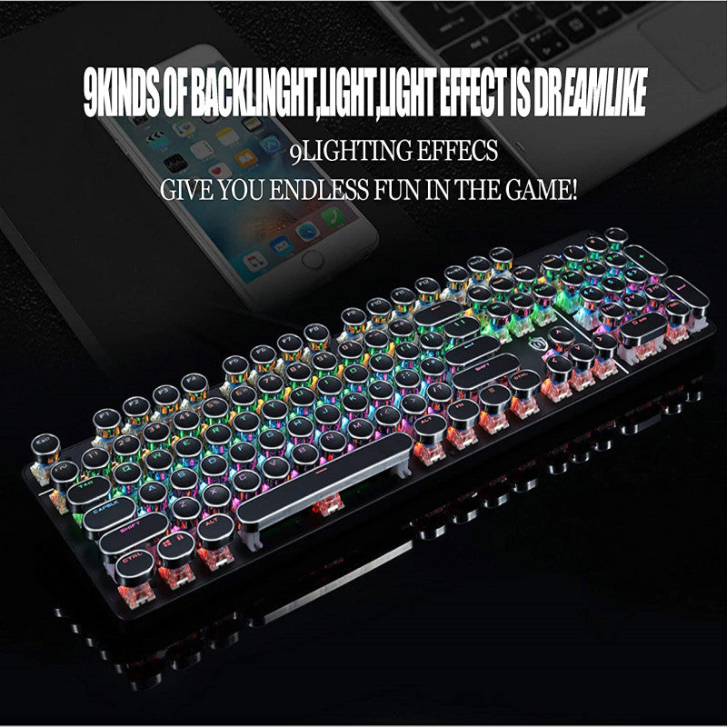 104-key Punk Green Axis Wired Gaming Keyboard